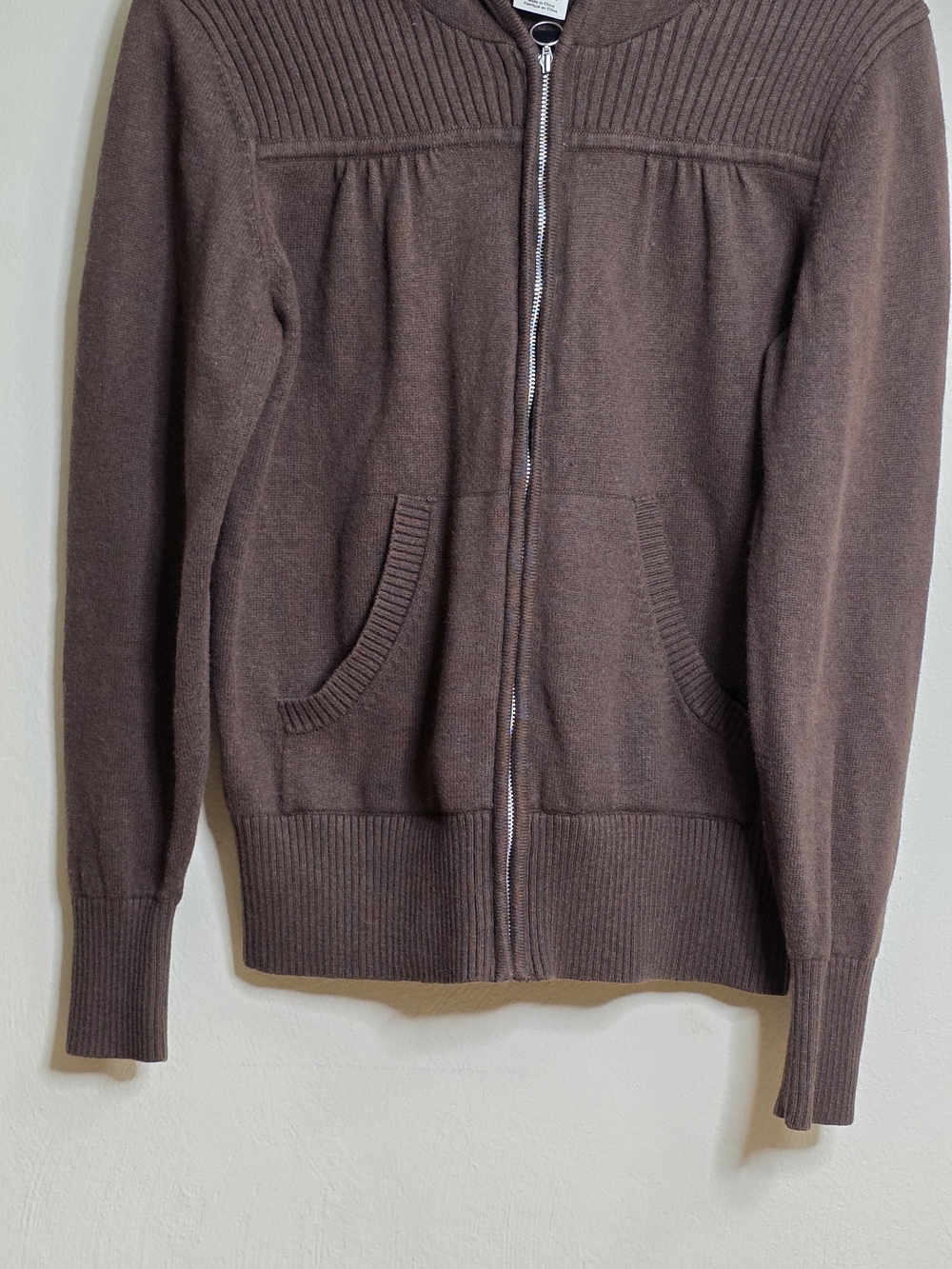 The North Face Brown Full-Zip Knit Jacket